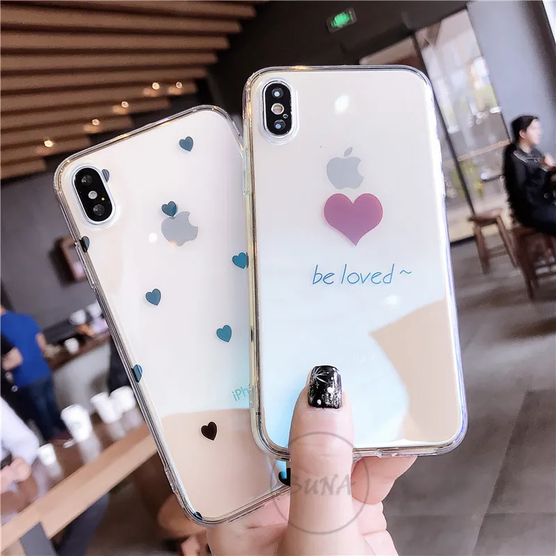 BUNA милый чехол для телефона с сердечками iphone X 7 Чехол 6S 6 8 Plus s Ультратонкий Мягкий