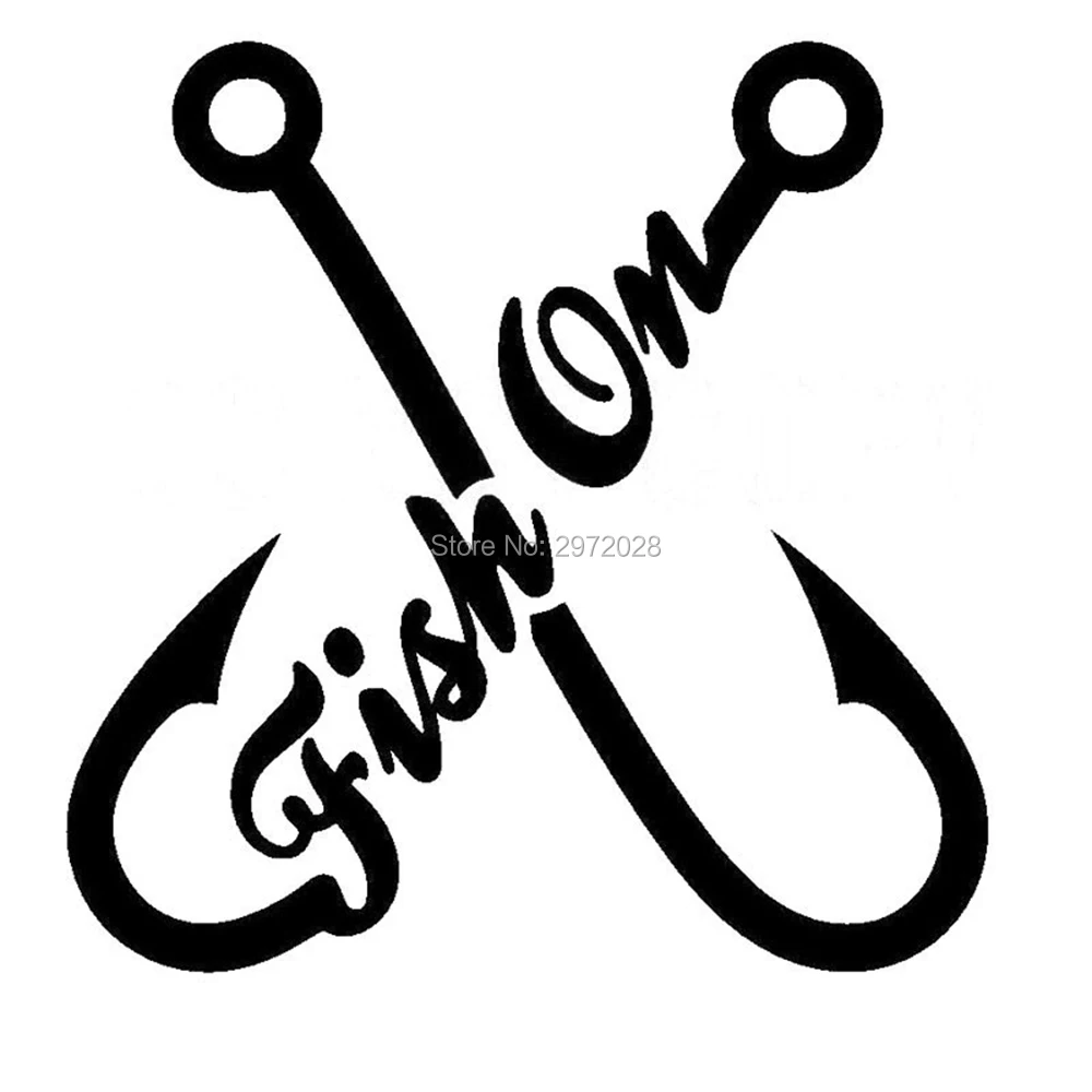 Новейший дизайн крючки станок и рыбы на светоотражающий материал Авто Наклейка с