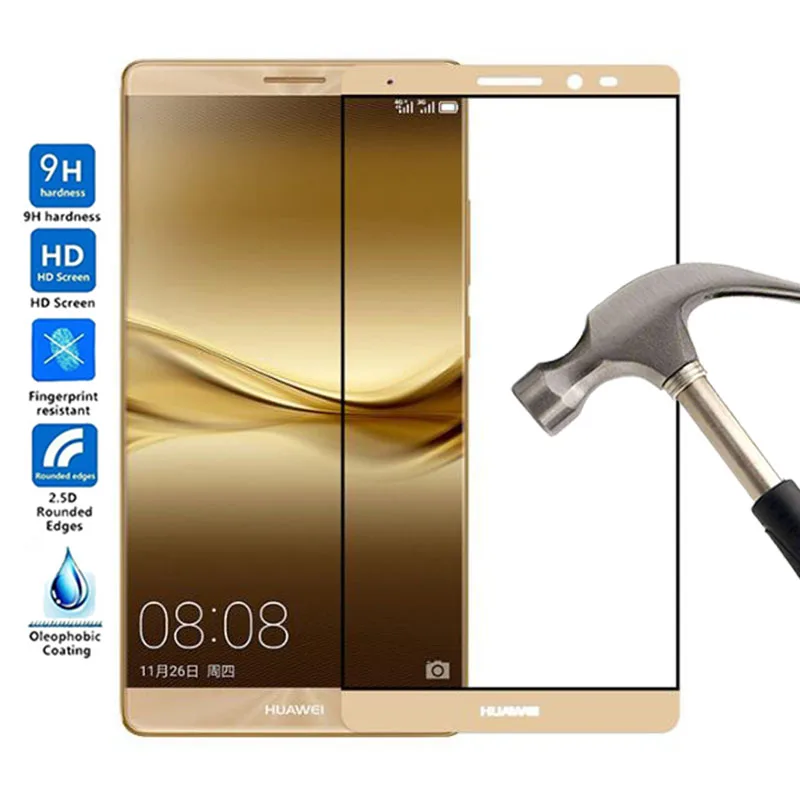 9H высококачественное закаленное стекло с полным покрытием для Huawei Mate 8 Защитная