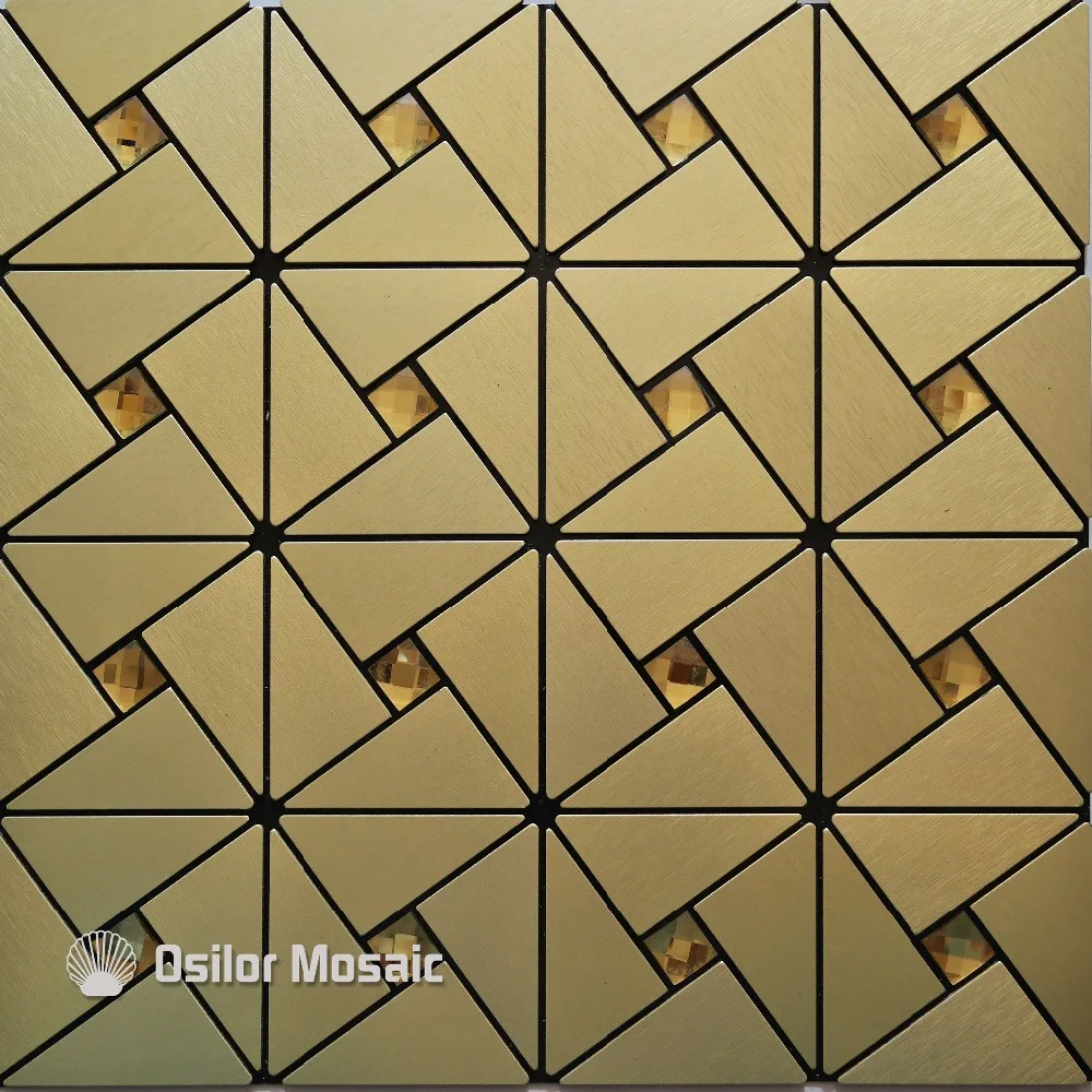 

yellow metal mosaic aluminum plastic plate mosaic tiles for kitchen backsplash decoration tiles M004