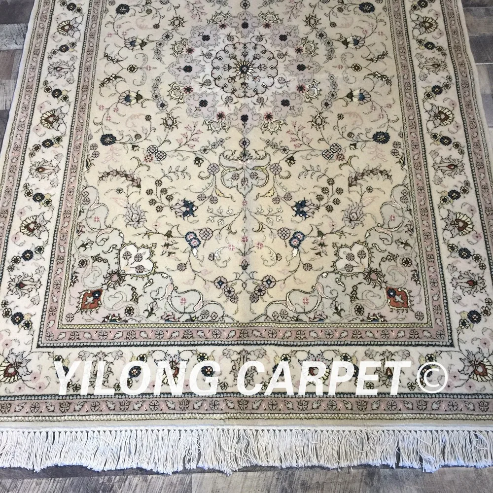 Yilong 4 'x 6' восточные Изысканные цветы ручной вязки шерстяной шелковый ковер