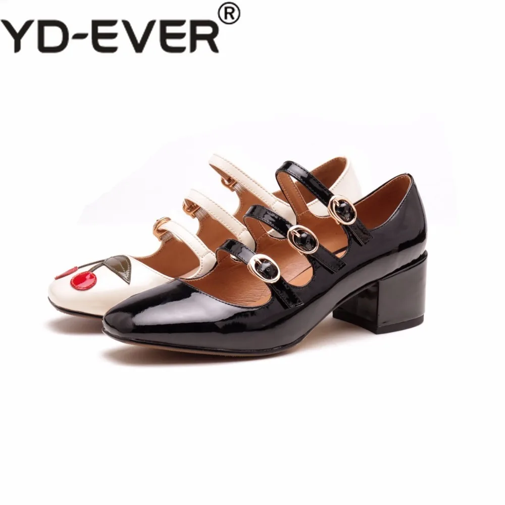 YD-EVER обувь из натуральной кожи женские модные туфли-лодочки на среднем