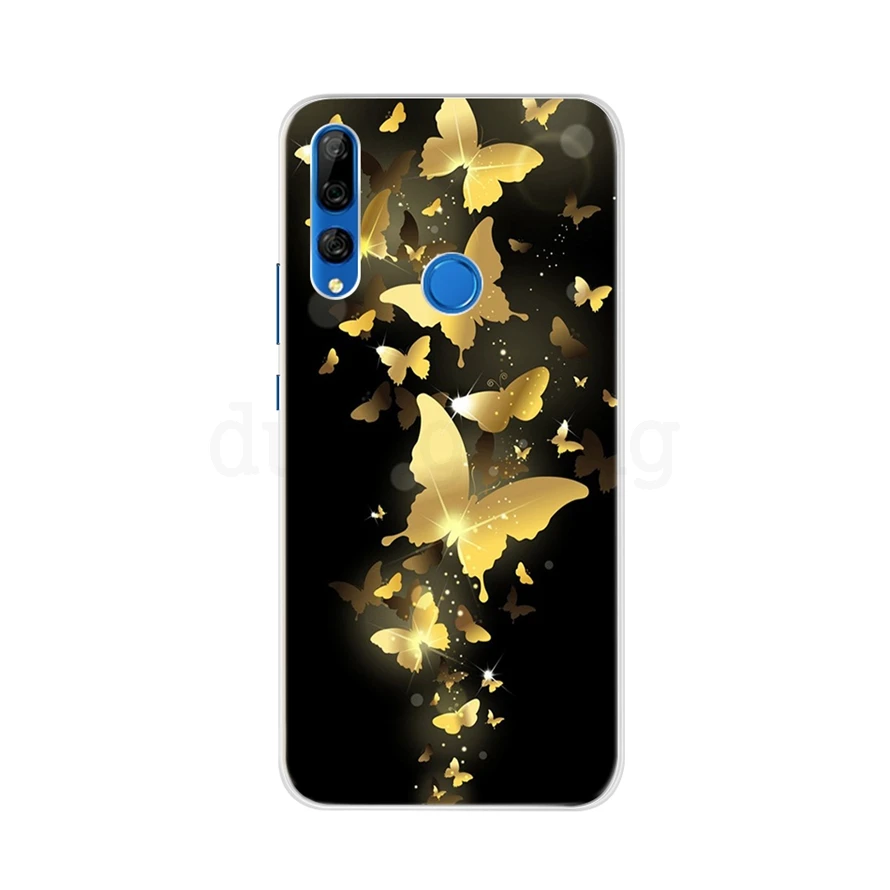 Фиолетовый Для Fundas huawei P Smart Z чехол силиконовый 3D мягкий, симпатичный, из ТПУ с мультяшными цветами Прозрачный чехол для телефона для huawei P Smart Z STK-LX1 - Цвет: Фиолетовый