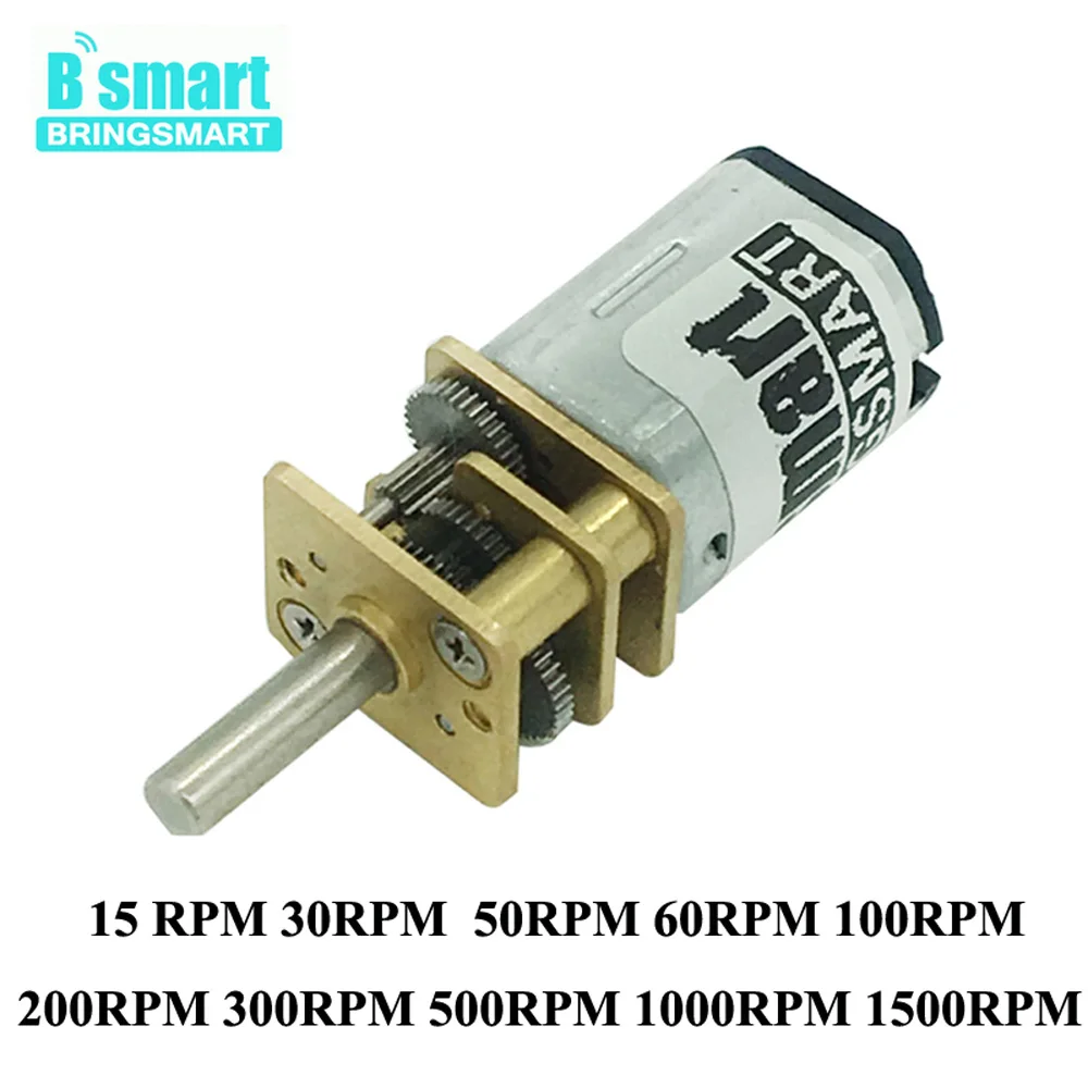 Шестеренчатый двигатель постоянного тока Bringsmart N20 3 в 6 12 В микро высокоскоростной