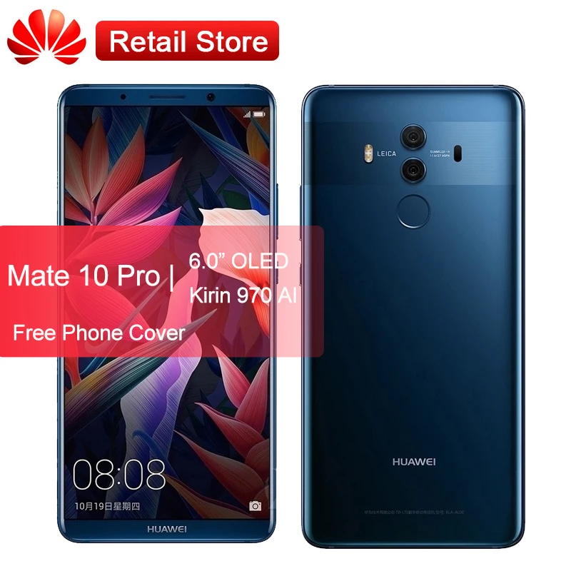 Huawei коврики 10 PRO 4G LTE смартфон 6 0 ''kirin 970 2160x1080 3 камеры отпечаток пальца NFC