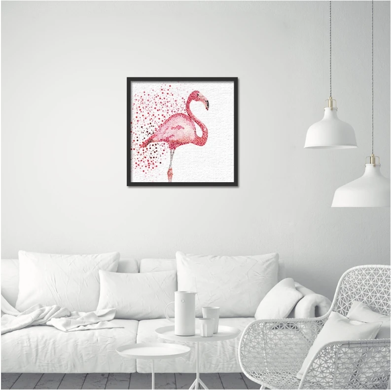 Ins Flamingo modular pictures painting by numbers on the wall Diy Oil drawing | Дом и сад