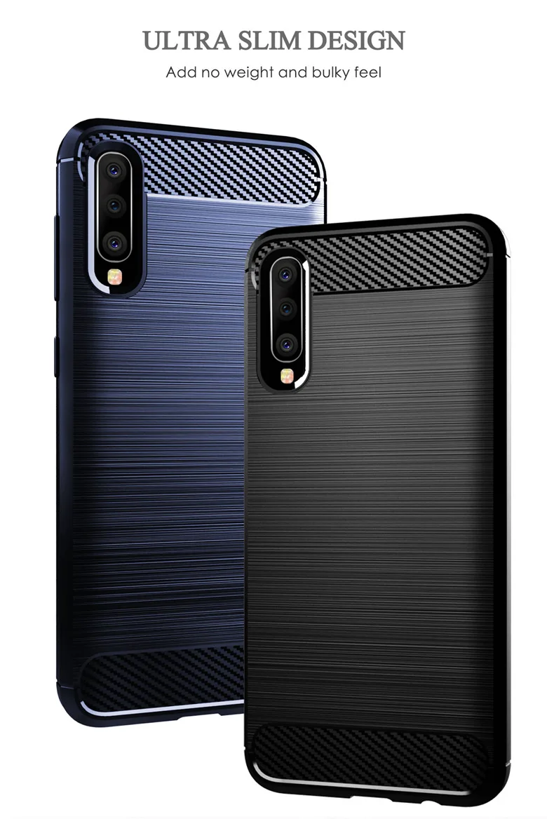 100 шт./лот для samsung Galaxy A50 чехол из углеродного волокна матовый Мягкий ТПУ чехол-накладка для Galaxy A10 A20 A20E A30 A40 A60 A70(L0422
