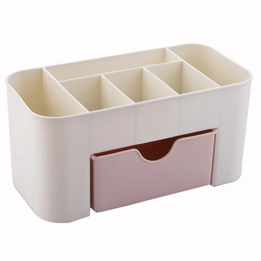Multi-functional Jewelry Box Plastic Cosmetic Storage With Small Drawer Desk Sundries Container Organizer | Дом и сад