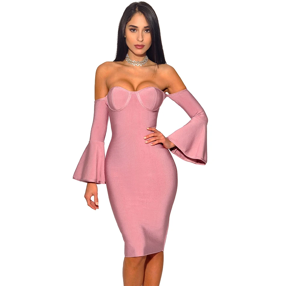 Женское Бандажное платье с открытыми плечами и вырезом лодочкой вечерние платья
