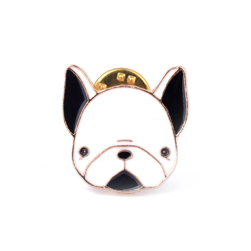 Dog 1-4 шт./набор, Милая брошь в виде животных из мультфильма, белая, черная, кошка, лошадь, собака, эмалированные булавки для женщин, рубашки, значок, булавка, модное ювелирное изделие, подарки - Окраска металла: Dog