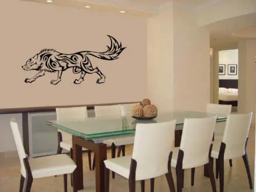 P117 Tribal Wolf Animal Vinyl Decal Art Stylish Ahesive Decor Sticker Wall Stickers Home Decoration Free Shipping |