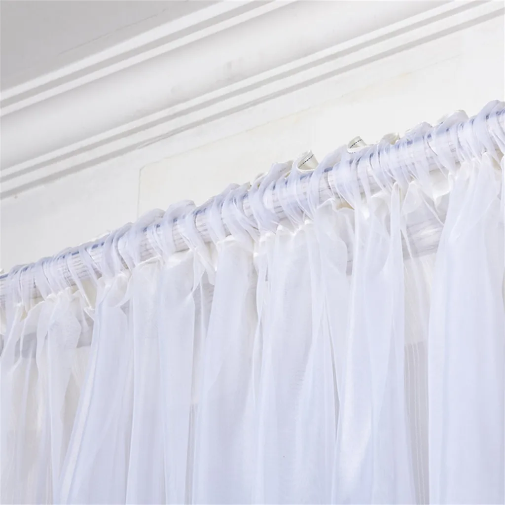 200x150cm Curtains For Living Room Daffodil Flower Print Tulle Curtain Handle Tulle Coveted 1 FabricWindow Decoration 67