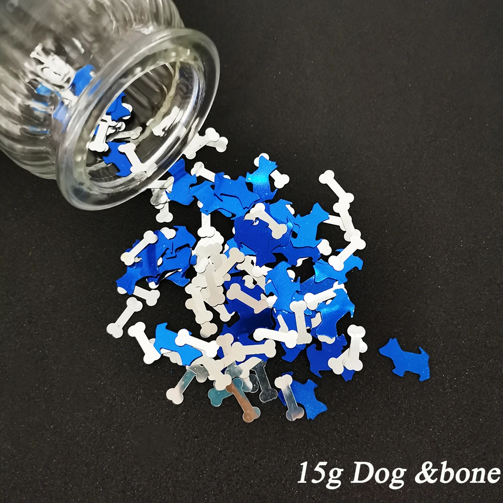 Dog and Bones 15 г Кошка Собака конфетти паук летучая мышь блестки DIY животные тема вечерние конфетти на стол Хэллоуин Черный кот конфетти вечерние принадлежности - Цвет: Dog and Bones