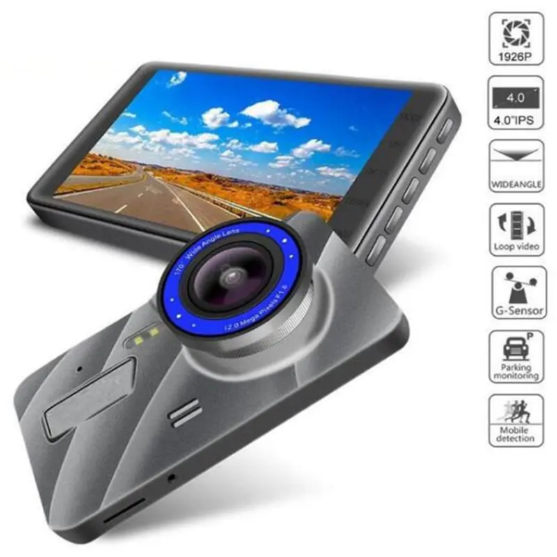 Новый 4 дюймовый Видеорегистраторы для автомобилей Камера Full HD 1080P Двойной