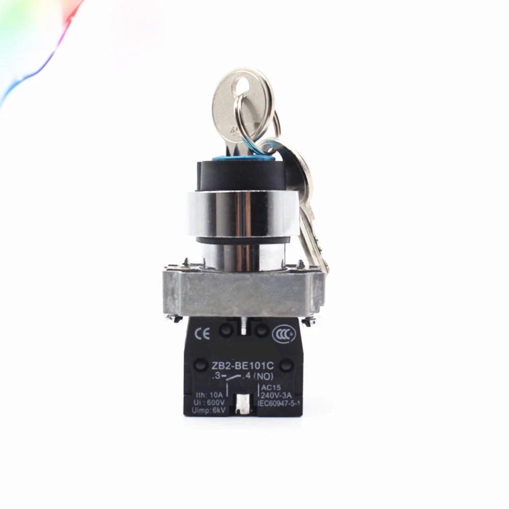 22 мм 220VAC поворотные переключатели XB2 BG21 N/O контакт Поворотный замок с ключом и