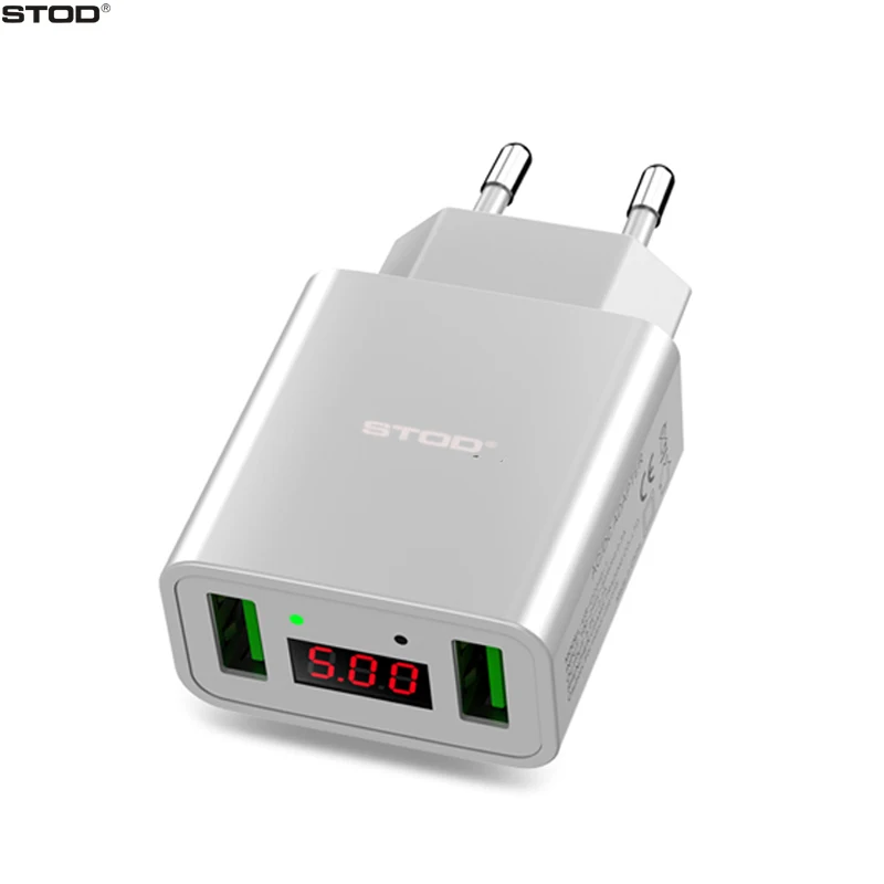 STOD Dual USB зарядное устройство 2 порта светодиодный дисплей зарядка 2.2A Макс. Для iPhone iPad samsung huawei Mi zte Oneplus htc LG настенный адаптер