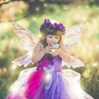 purple princess girls christmas party tutu dress for baby beauty fairy kids butterfly flower dresses birthday wedding costume