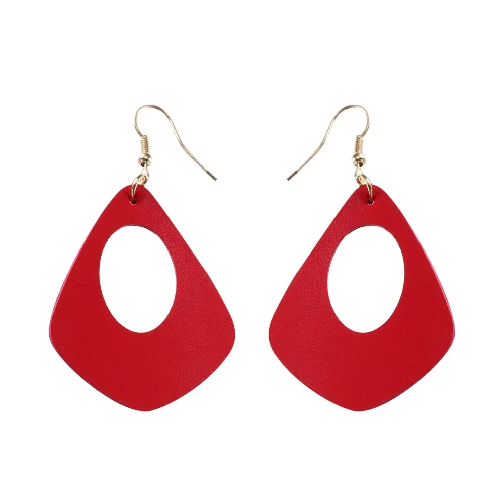 YULUCH Novelty Leather Cutout Pendant Earrings For Women Simple Personality PU Girl Party Accessories Fashion | Украшения и