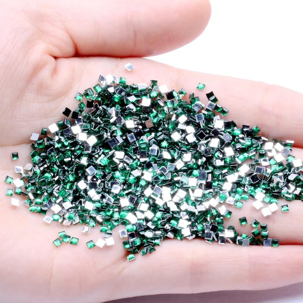 10 emerald Квадратные 5 г 1500 шт Акриловые стразы с плоской задней стороной для дизайна ногтей DIY рукоделие Изготовление ювелирных изделий для ноутбука Свадебные платья украшения - Цвет: 10 emerald