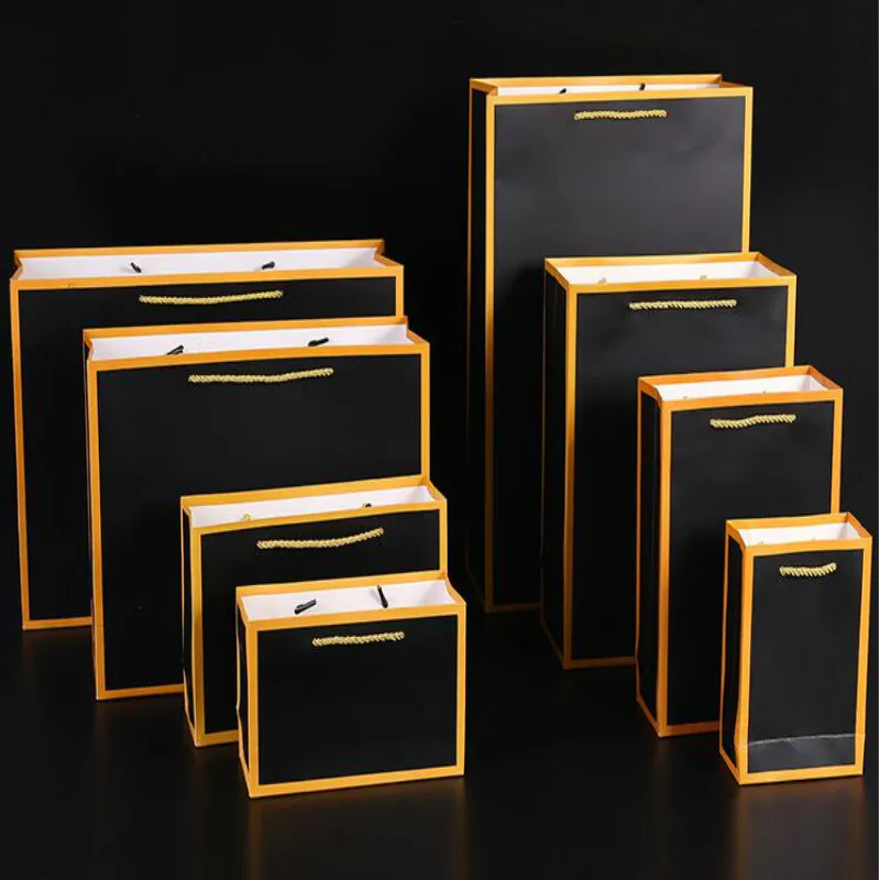 3 цвета подарочные пакеты с ручками бумажные и упаковки 8 размер краем