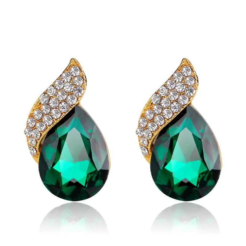 Fashion Creativity Water Drops Shape Crystal Design Stud Earrings Birthday Party Exquisite Gifts Jewelry Accessories | Украшения и