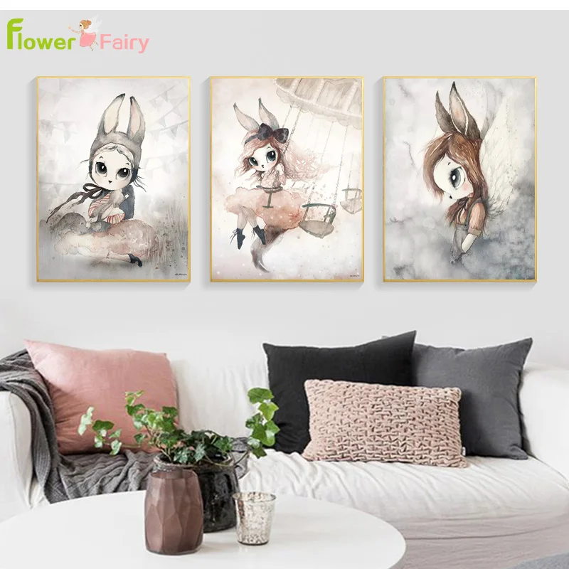 Декор для детской комнаты девочки настенная Картина на холсте Постер в