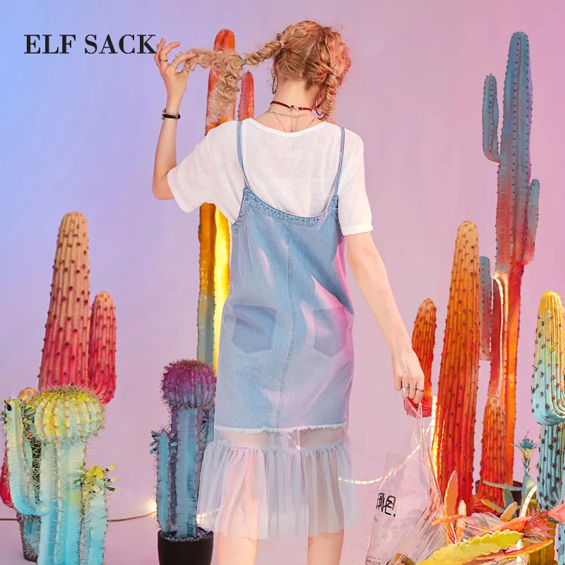 Платье ELFSACK хлопковое повседневное стильное без рукавов|Женские платья| |
