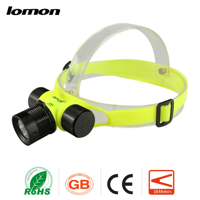 

Professional Scuba Diving LED Headlamp 18650 Rechargeable Headlight Underwater Head Lamp Waterproof High Power LED Head Light