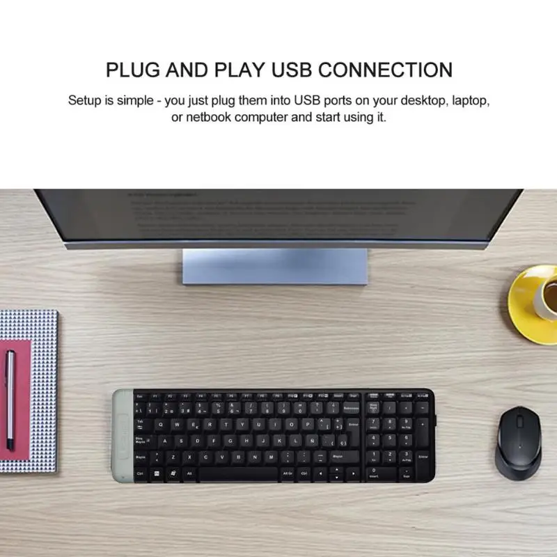Logitech K230 немой Беспроводной Клавиатура 2,4 ГГц Офис клавиатура для ПК клавиатура для компьютера