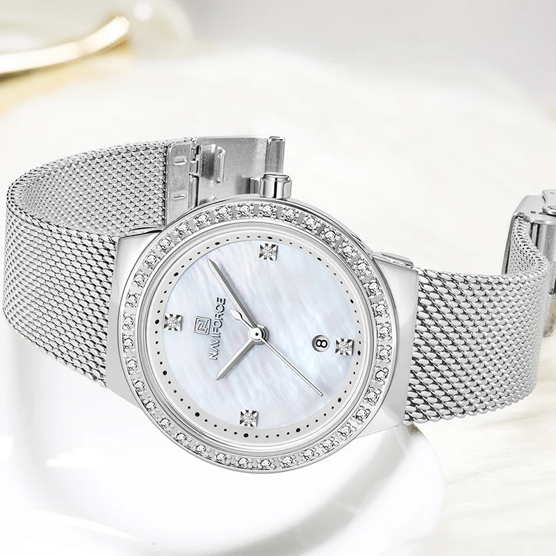 Relogio Feminino Для женщин часы naviforce Топ Роскошные брендовые Модные женские кварцевые