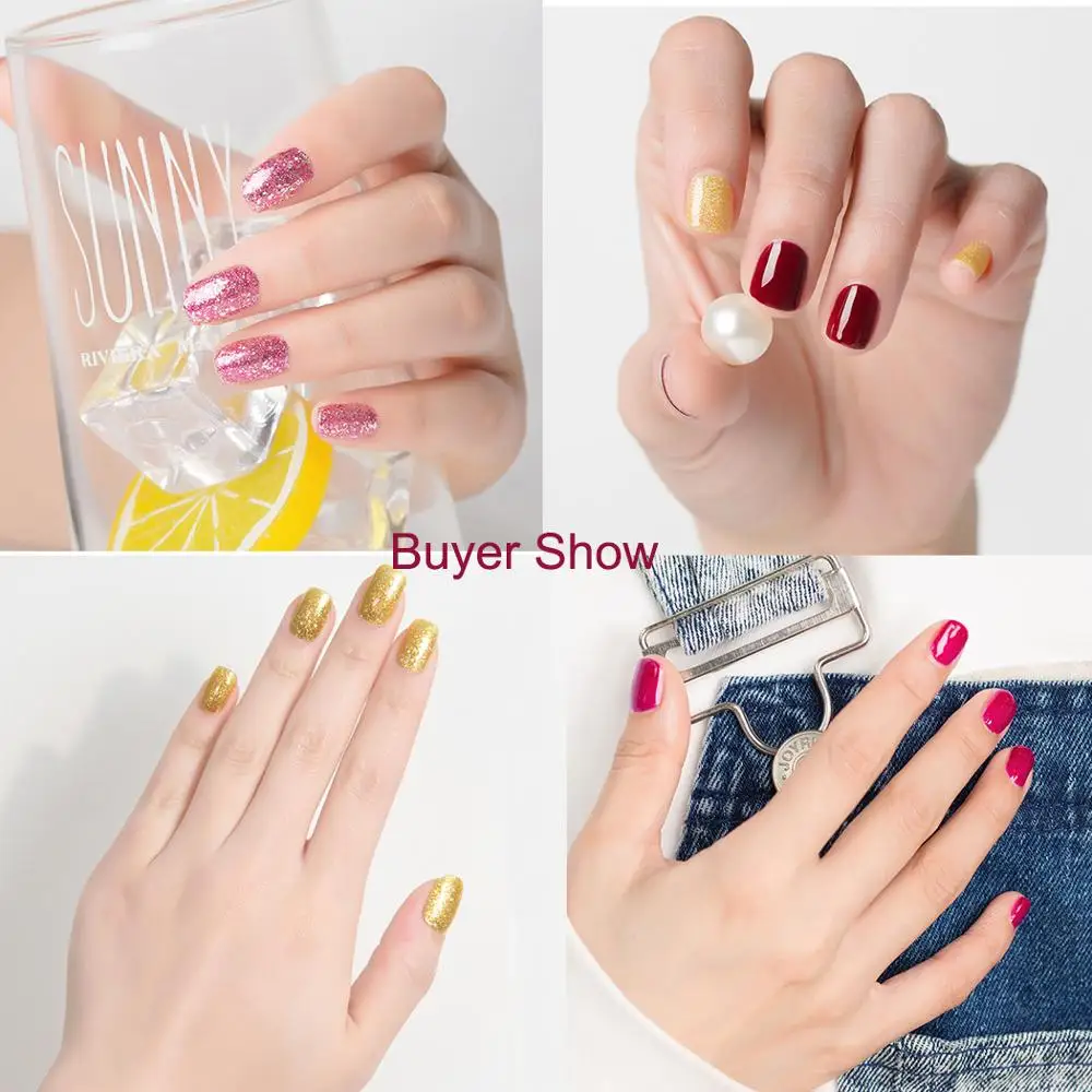 

W-L Diamond Glitter Nails Gel Polish 7ML Bling Shinny UV Soak Off Gel Nail Polish Nail Color Lacquer With Base Top Coat