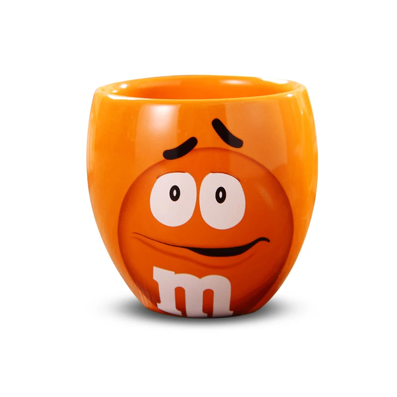 1 orange Милые мм бобы кофе молоко Cupcup керамика цвет глазури фруктовый сок чайная чашка с блюдцем воды чай чаша Oatmea воды инструмент - Цвет: 1 orange