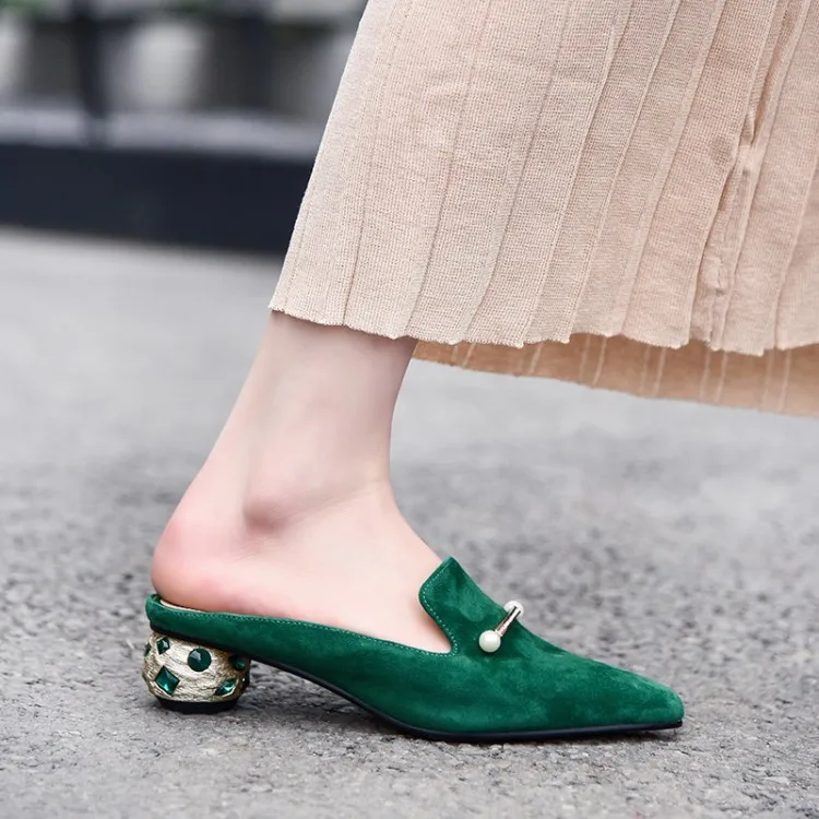 MLJUESE/женские шлепанцы из мягкой коровьей кожи в римском стиле с металлическим