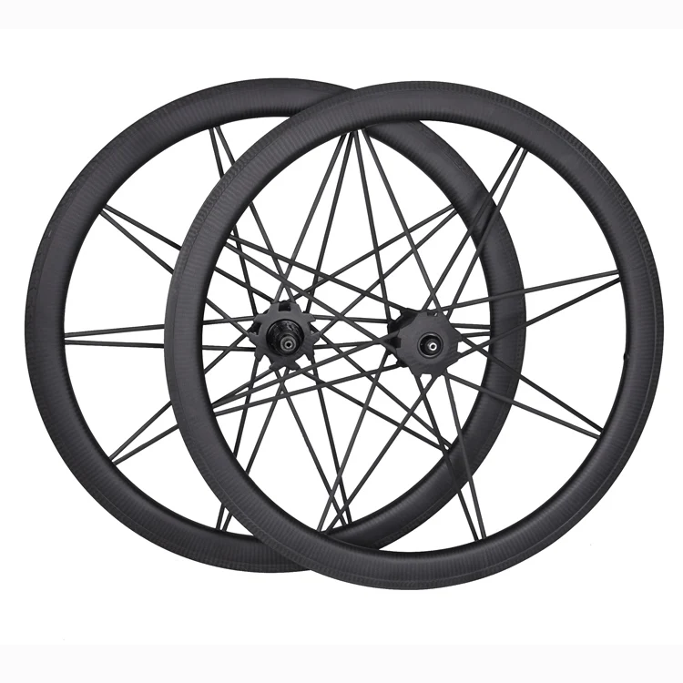 

700C Carbon Road Cycling Wheel 23mm Width 46mm Clincher Basalt Braking Surface with Full Carbon Spokes
