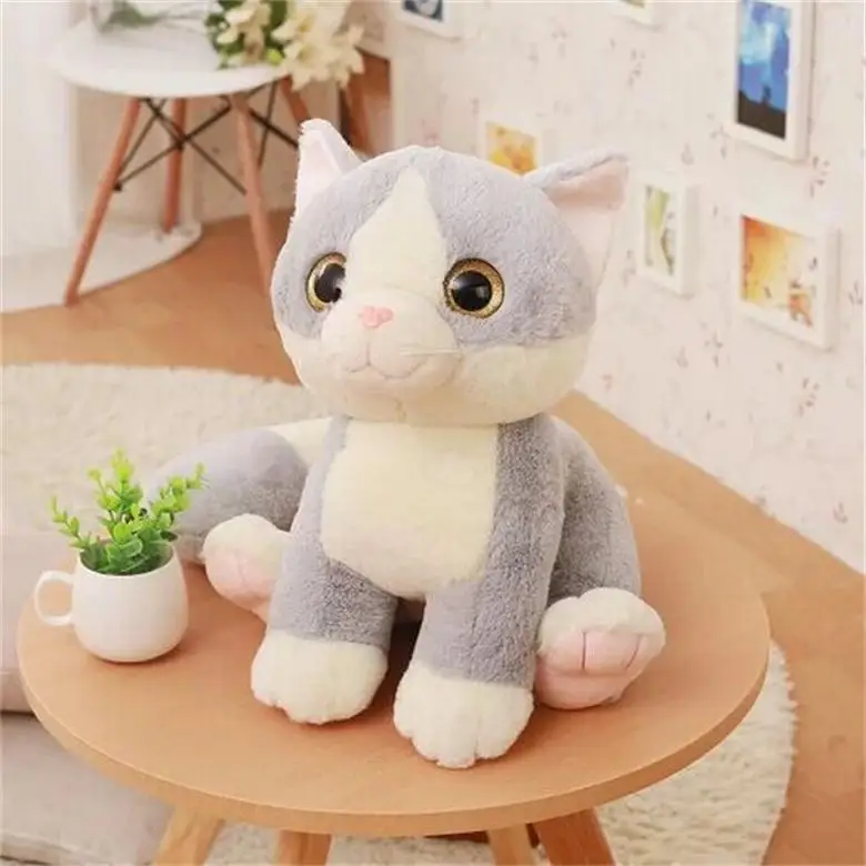 Новая Милая мультяшная кошка с длинным хвостом плюшевая игрушка милые большие