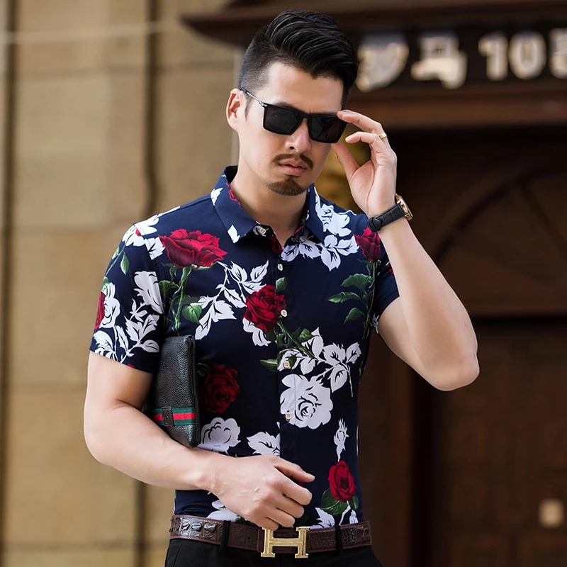 Batmo 2019 Новое поступление лето с принтом Повседневная Мужская рубашка модные