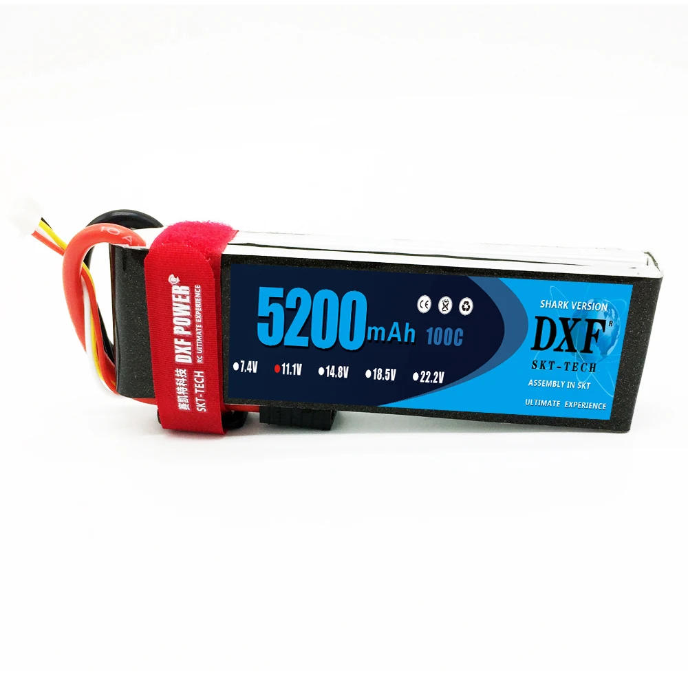 DXF Lipo батарея 11 1 V 5200MAH 100C 3S MAX200C T/XT60 LiPo RC для Rc вертолета автомобиля лодки дрона