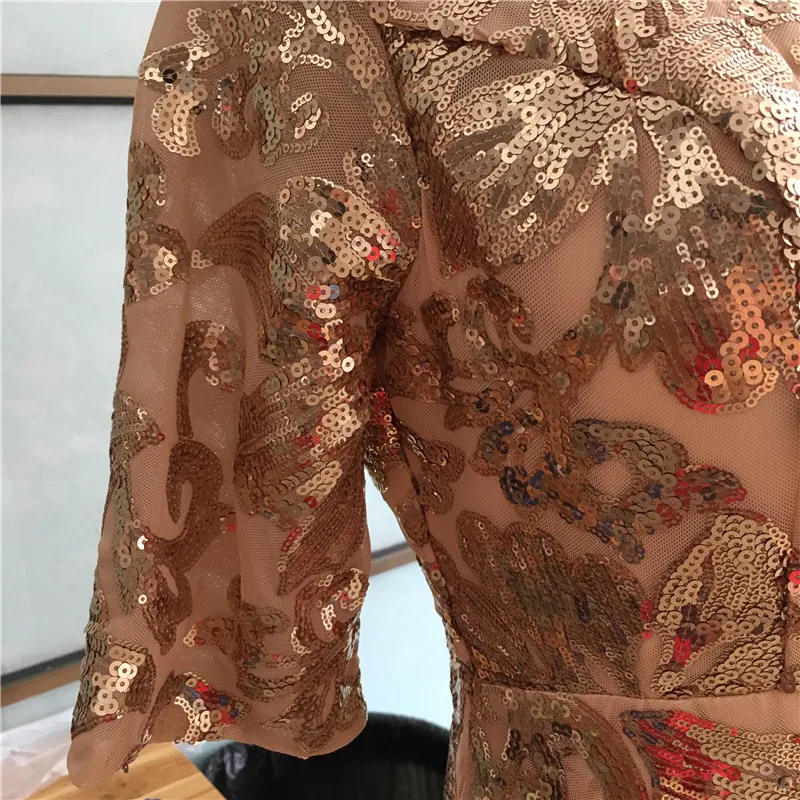 Golden Shiny Print Dress 2021 Party Women Plus Size XS-3XL Host Banquet Autumn Elegant Summer Dresses CX961 | Женская одежда