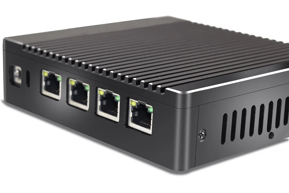 Причастником мини-ПК с 4 портами LAN, использование pfsense в качестве маршрутизатора/брандмауэра, безвентиляторный ПК без шума, низкая мощность мини-ПК четырехъядерный 2 ГГц