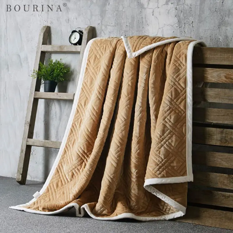 Bourina Flannel Blanket Woman Modern Warm Throw Winter Living Room/Bed Room Cover Travel/Sofa Plaid Couverture X099 |