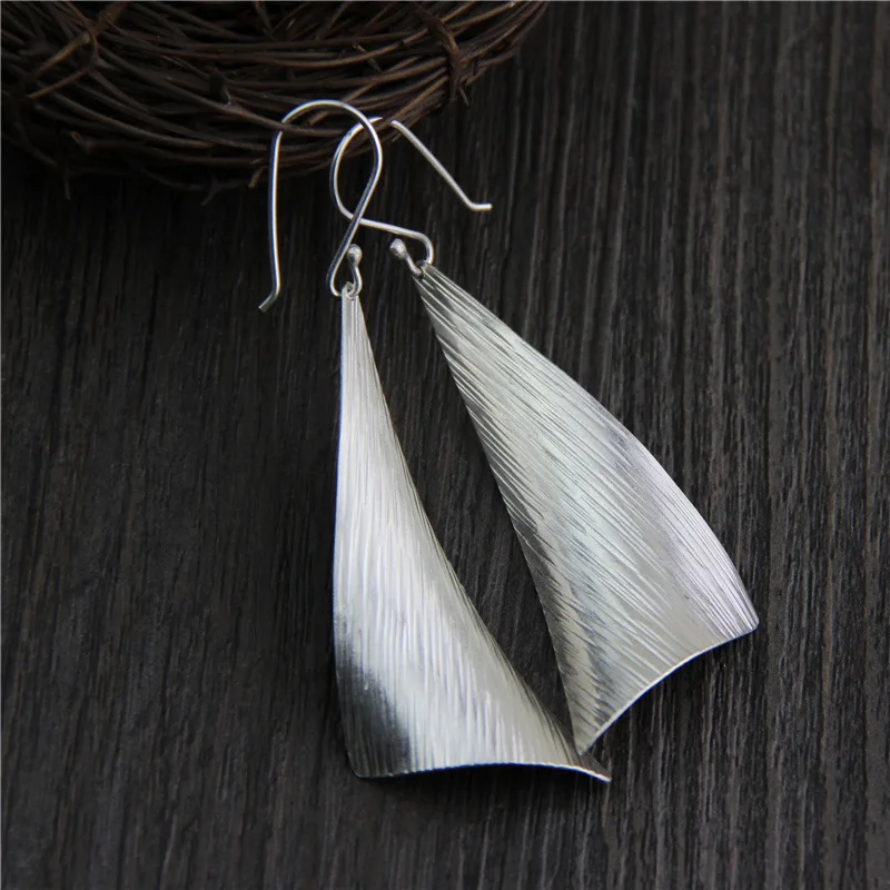 C&ampR Real 925 Sterling Silver Earrings for Women Geometric Molding Thai Drop Handmade Fine Jewelry | Украшения и аксессуары