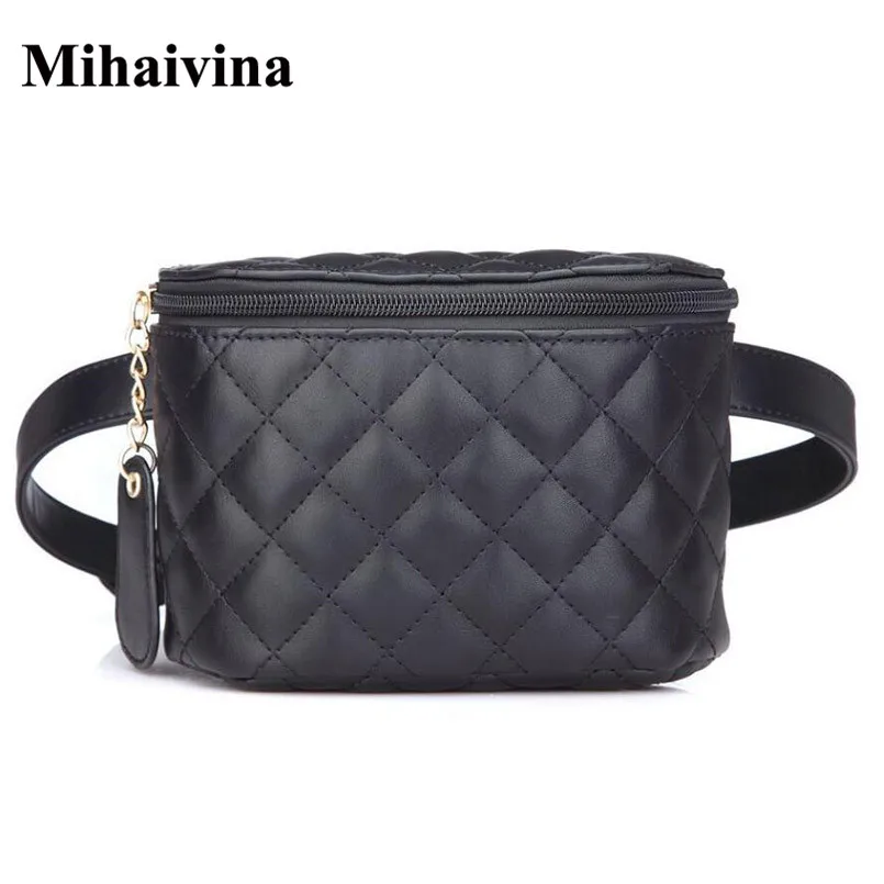 Модные женские кожаные поясные сумки Mihaivina винтажные повседневные высокого