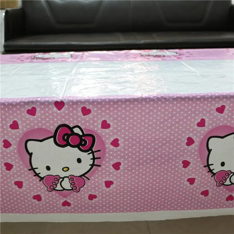 Горячая Распродажа, пластиковая скатерть hello kitty для детей с героями мультфильмов, вечерние, пластиковые скатерти для стола, одноразовые принадлежности, 180*108 см
