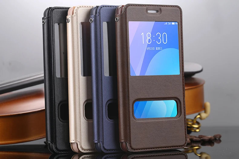 Чехол для Meizu m6 note, умный флип-чехол с подставкой, чехол s, высокое качество, из искусственной кожи чехол для Meizu m6 note, задняя крышка и Окно просмотра