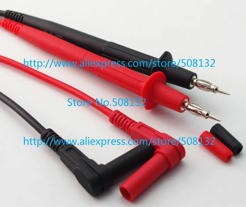 Наконечник фонаря угловой 4 мм разъем банана красный/черный силикон для