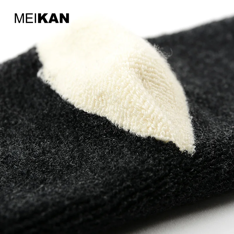 MKJC1811 MEIKAN High Quality Women Full Terry Cotton Socks Purple Blue Dot Breathable Warm Modern Retro Winter Socks 4Pairs/Lot