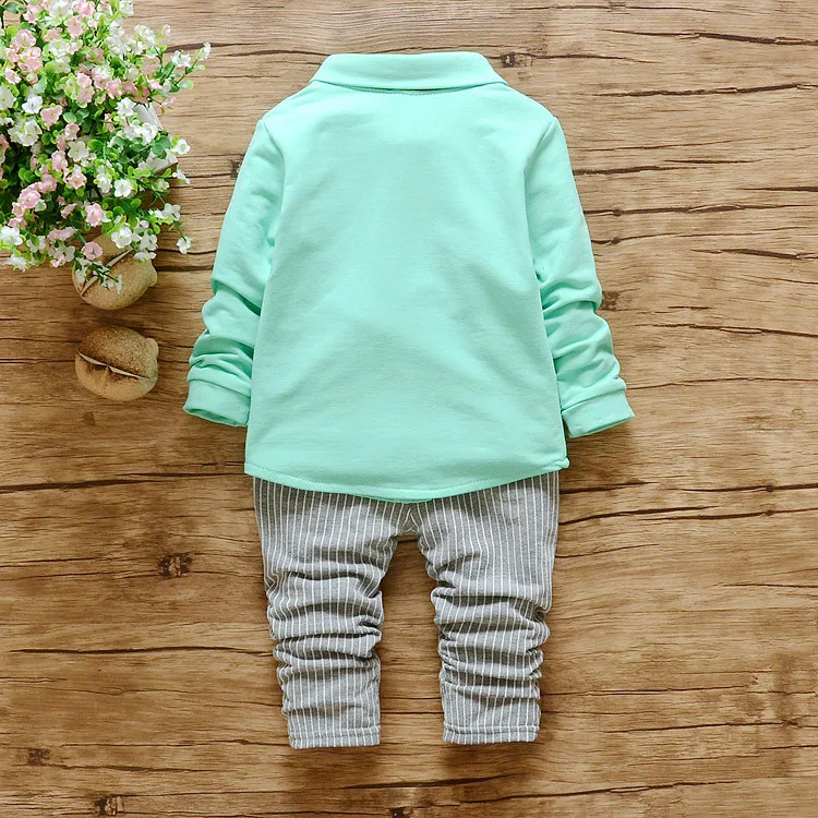 Новый Мальчиков Комплект Одежды детей галстук-бабочка джентльмен детская одежда