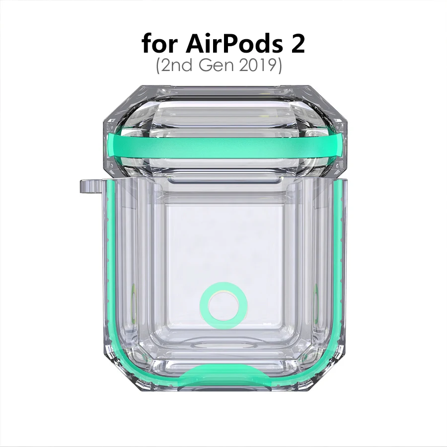 (2nd Gen) Mint Green IQD для Apple AirPods чехол для зарядки 2nd Gen 1st прозрачный жесткий ТПУ Бампер защитный чехол кожа Прозрачный ударопрочный мягкий пластик - Цвет: (2nd Gen) Mint Green