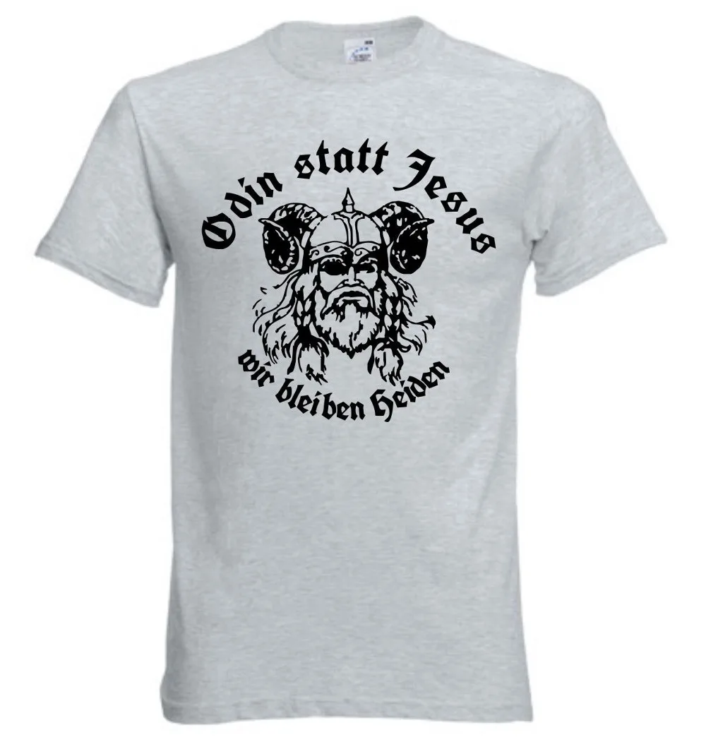 

Newest Fashion T-Shirt Motiv Odin Statt Jesus Thor Wikinger Nordmann Walhalla 100% Cotton Print Shirt Tee Cotton Tee Shirt