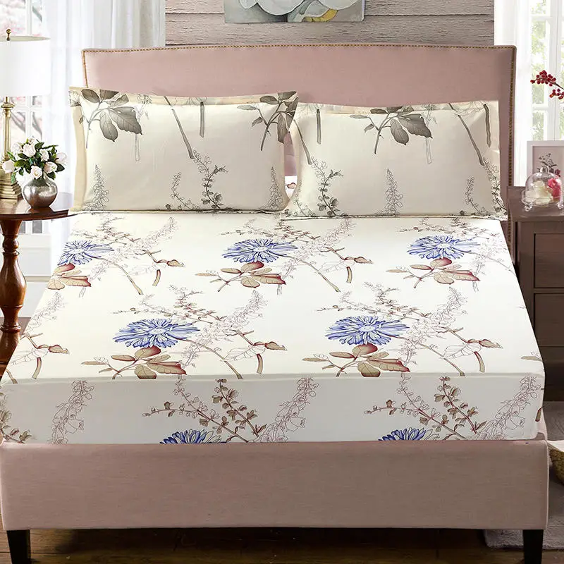 fitted sheet 4 Простыня из хлопка, простыня с эластичной резинкой, Комплект постельного белья для близнецов, королевских Королев, постельное белье 160 см X 200 см, наматрасник - Цвет: fitted sheet 4